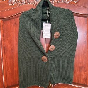 Pure Handknit Dark Green Scarf
